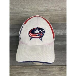 Columbus Blue Jackets Hat Cap Fitted Mens Small White NHL Center Ice Reebok